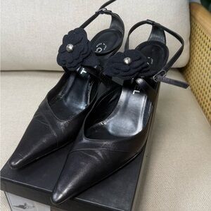 Vintage Chanel Camellia Flower Heel EU SIZE 38.5